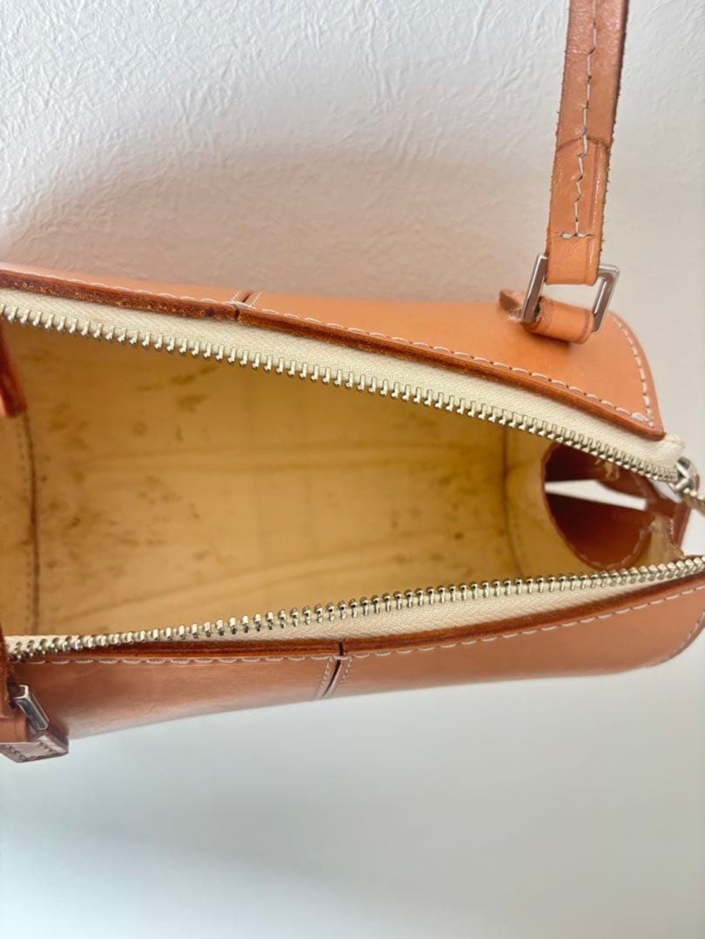 Courrèges Tan Leather Cylinder Shoulder Bag - Picture 7 of 8